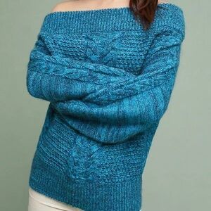 Sleeping on Snow Anthropologie Teal Blue Sweater